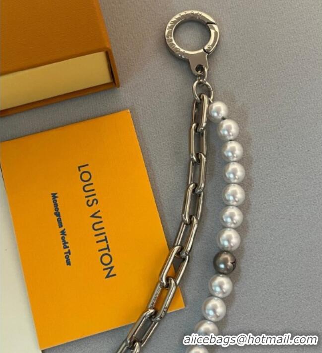 Best Price Louis Vuitton Pearls Chain Belt and Bag Charm M02606 Silver 2025