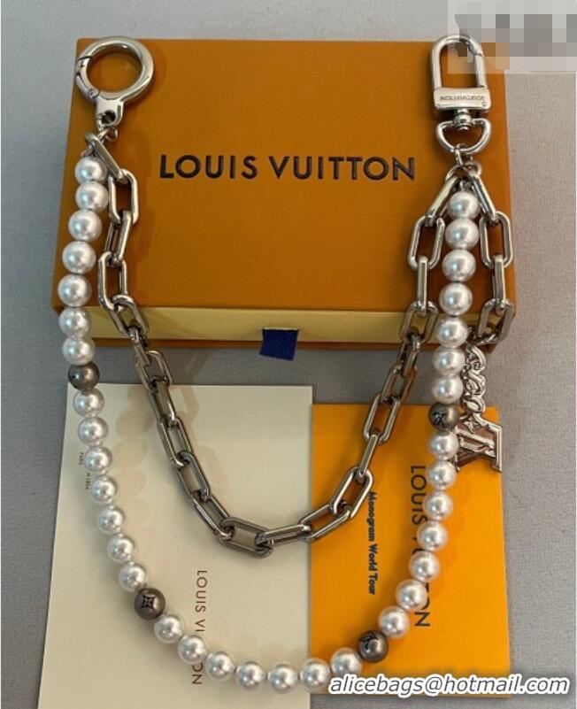 Best Price Louis Vuitton Pearls Chain Belt and Bag Charm M02606 Silver 2025