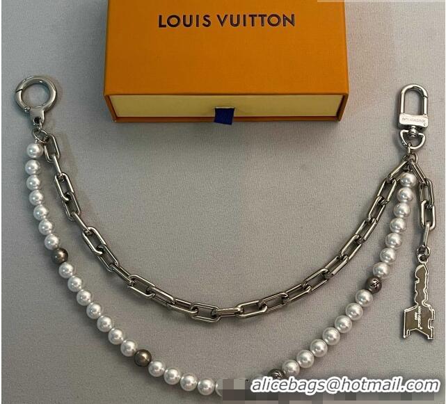 Best Price Louis Vuitton Pearls Chain Belt and Bag Charm M02606 Silver 2025