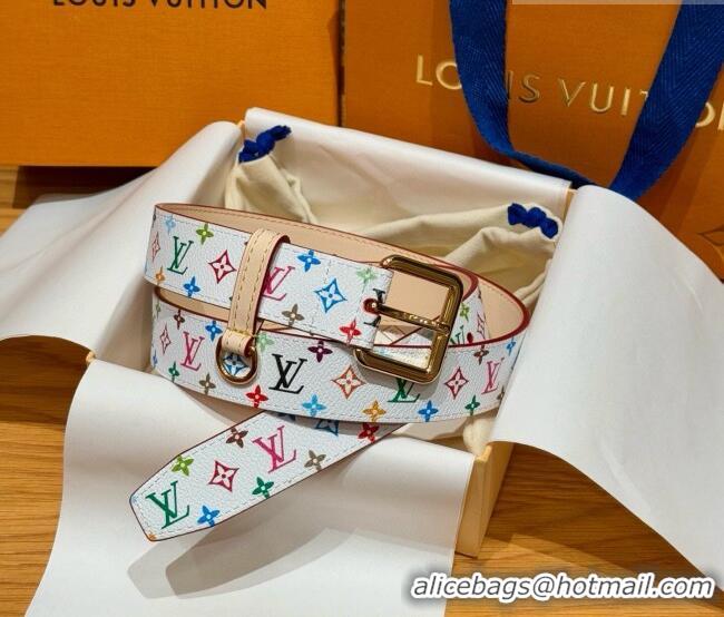 Buy Cheap Louis Vuitton LV x TM Monogram Multicolored Belt 3cm 0617 White 2025