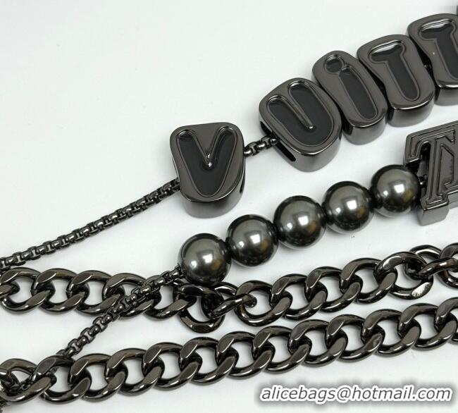 Top Grade Louis Vuitton Chain Belt LV070307 Black 2025