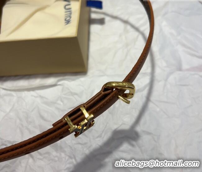 Good Taste Louis Vuitton Darling Ard Belt 1.5cm in Leather LV091201 Brown/Black LV 2025