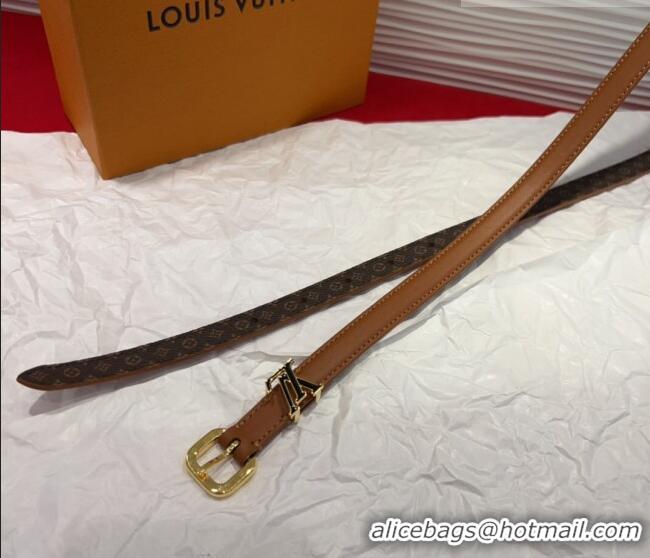 Good Taste Louis Vuitton Darling Ard Belt 1.5cm in Leather LV091201 Brown/Black LV 2025