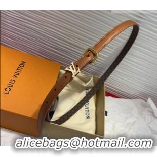 New Fashion Louis Vuitton Darling Ard Belt 1.5cm in Leather LV091201 Brown/White LV 2025
