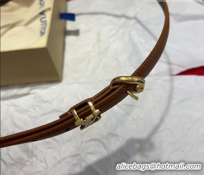 New Fashion Louis Vuitton Darling Ard Belt 1.5cm in Leather LV091201 Brown/White LV 2025