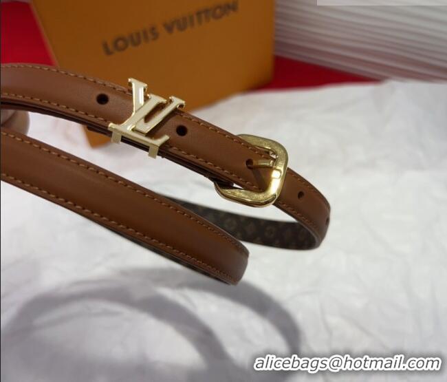 New Fashion Louis Vuitton Darling Ard Belt 1.5cm in Leather LV091201 Brown/White LV 2025