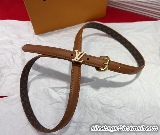 New Fashion Louis Vuitton Darling Ard Belt 1.5cm in Leather LV091201 Brown/White LV 2025