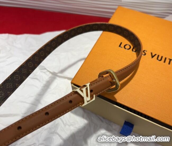 New Fashion Louis Vuitton Darling Ard Belt 1.5cm in Leather LV091201 Brown/White LV 2025