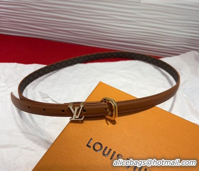 New Fashion Louis Vuitton Darling Ard Belt 1.5cm in Leather LV091201 Brown/White LV 2025