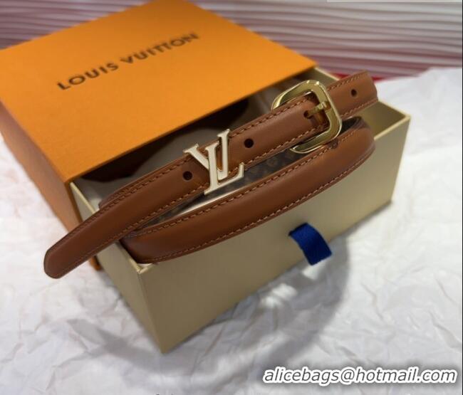 New Fashion Louis Vuitton Darling Ard Belt 1.5cm in Leather LV091201 Brown/White LV 2025