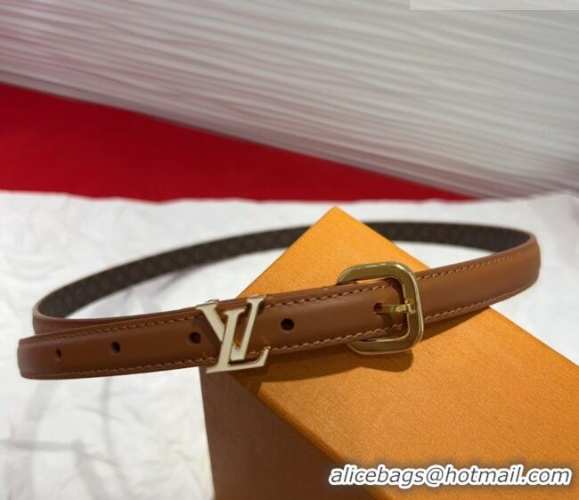 New Fashion Louis Vuitton Darling Ard Belt 1.5cm in Leather LV091201 Brown/White LV 2025