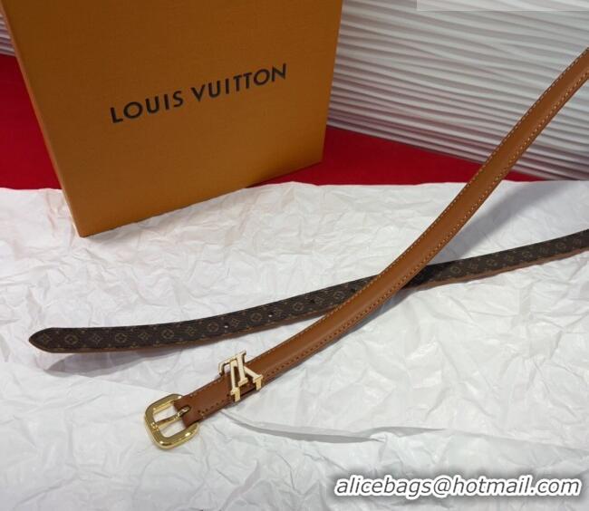 New Fashion Louis Vuitton Darling Ard Belt 1.5cm in Leather LV091201 Brown/White LV 2025