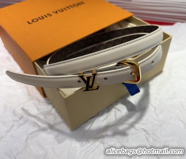 Well Crafted Louis Vuitton Darling Ard Belt 1.5cm in Leather LV091201 White/Black LV 2025