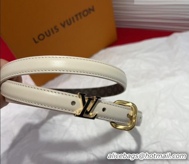 Well Crafted Louis Vuitton Darling Ard Belt 1.5cm in Leather LV091201 White/Black LV 2025
