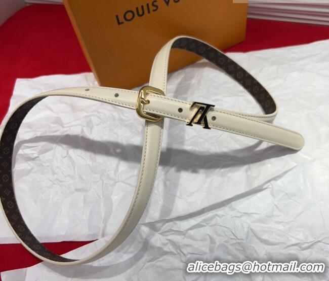 Well Crafted Louis Vuitton Darling Ard Belt 1.5cm in Leather LV091201 White/Black LV 2025