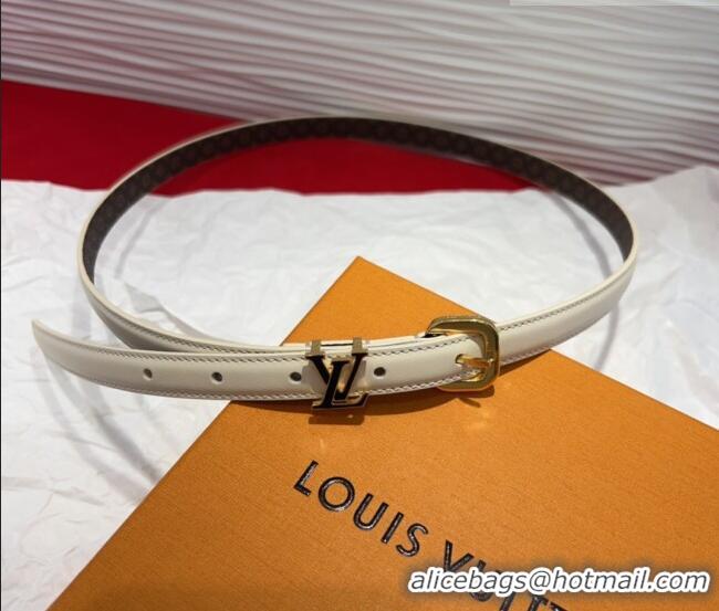 Well Crafted Louis Vuitton Darling Ard Belt 1.5cm in Leather LV091201 White/Black LV 2025