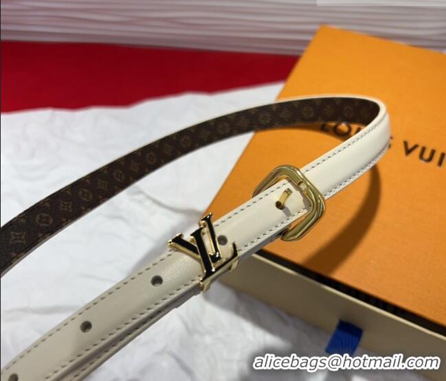 Well Crafted Louis Vuitton Darling Ard Belt 1.5cm in Leather LV091201 White/Black LV 2025