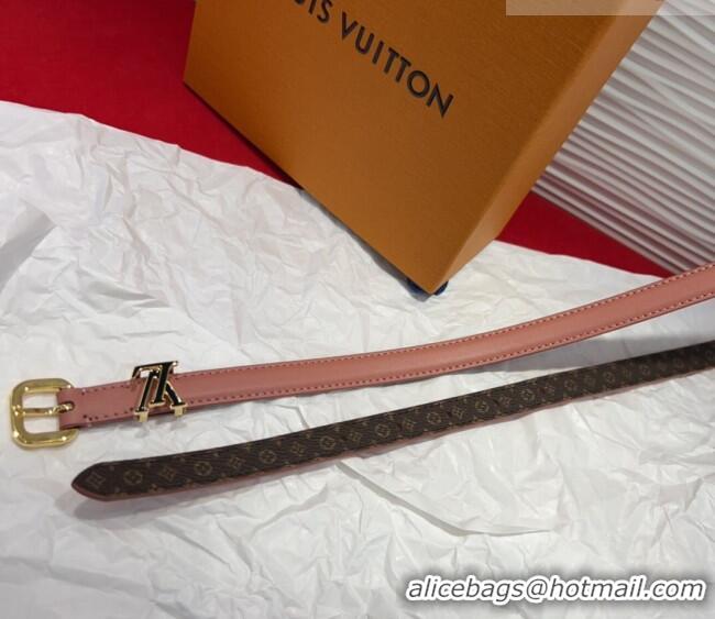 Top Quality Louis Vuitton Darling Ard Belt 1.5cm in Leather LV091201 Pink/Black LV 2025