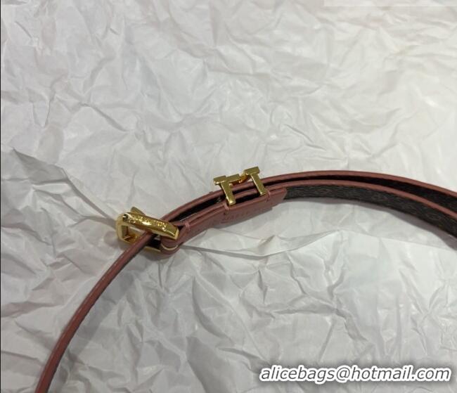 Luxury Cheap Louis Vuitton Darling Ard Belt 1.5cm in Leather LV091201 Pink/White LV 2025