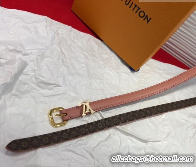 Luxury Cheap Louis Vuitton Darling Ard Belt 1.5cm in Leather LV091201 Pink/White LV 2025