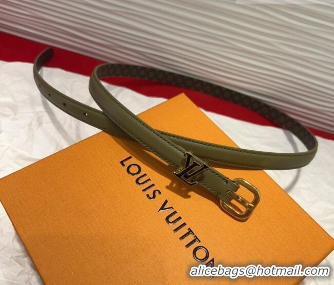 Luxury Cheap Louis Vuitton Darling Ard Belt 1.5cm in Leather LV091201 Green/Black LV 2025