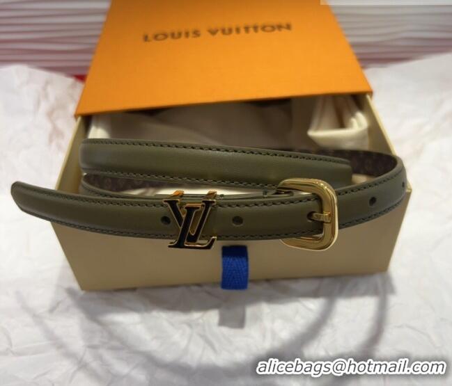 Luxury Cheap Louis Vuitton Darling Ard Belt 1.5cm in Leather LV091201 Green/Black LV 2025