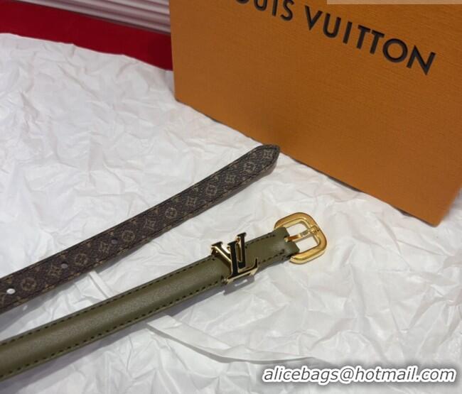 Luxury Cheap Louis Vuitton Darling Ard Belt 1.5cm in Leather LV091201 Green/Black LV 2025