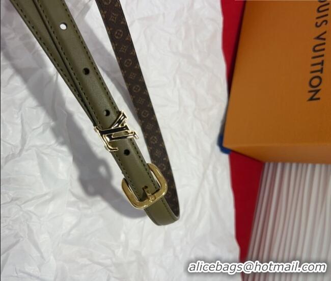 Luxury Cheap Louis Vuitton Darling Ard Belt 1.5cm in Leather LV091201 Green/Black LV 2025