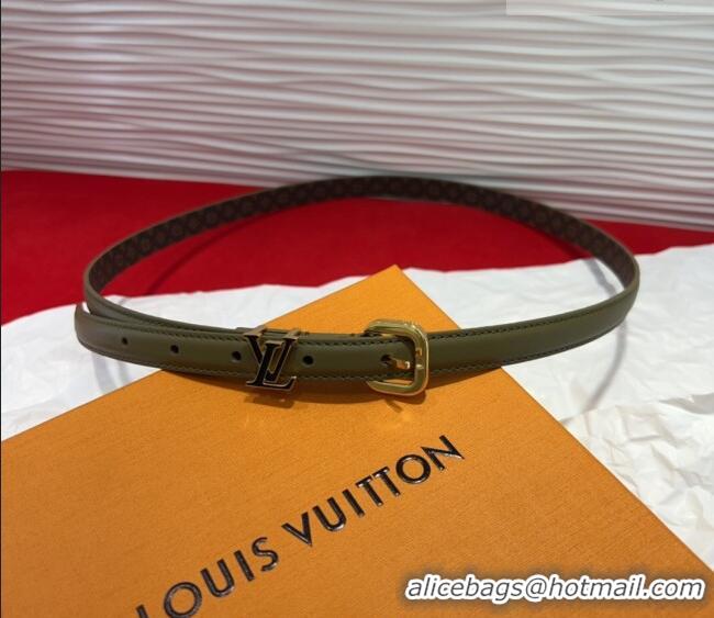 Luxury Cheap Louis Vuitton Darling Ard Belt 1.5cm in Leather LV091201 Green/Black LV 2025