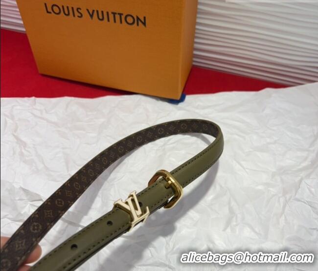 Luxury Cheap Louis Vuitton Darling Ard Belt 1.5cm in Leather LV091201 Green/White LV 2025