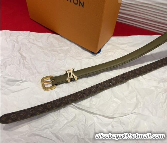 Luxury Cheap Louis Vuitton Darling Ard Belt 1.5cm in Leather LV091201 Green/White LV 2025