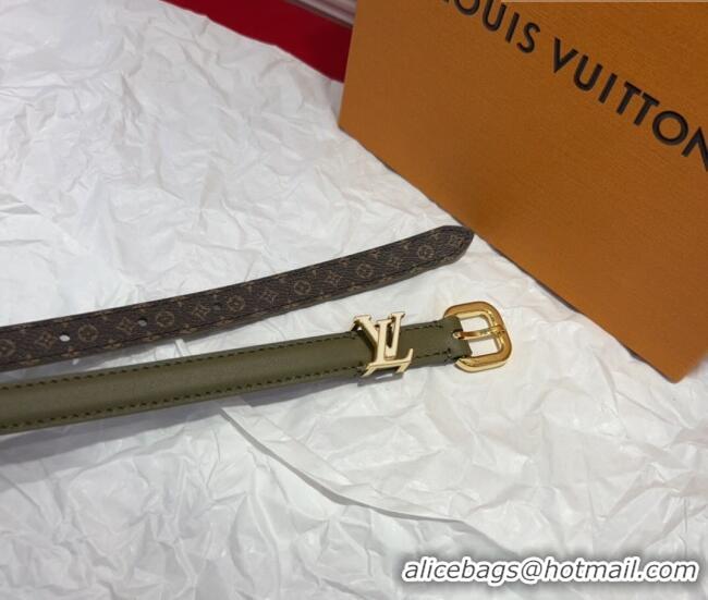 Luxury Cheap Louis Vuitton Darling Ard Belt 1.5cm in Leather LV091201 Green/White LV 2025