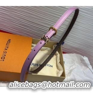 Top Grade Louis Vuitton Darling Ard Belt 1.5cm in Leather LV091201 Purple/Black LV 2025