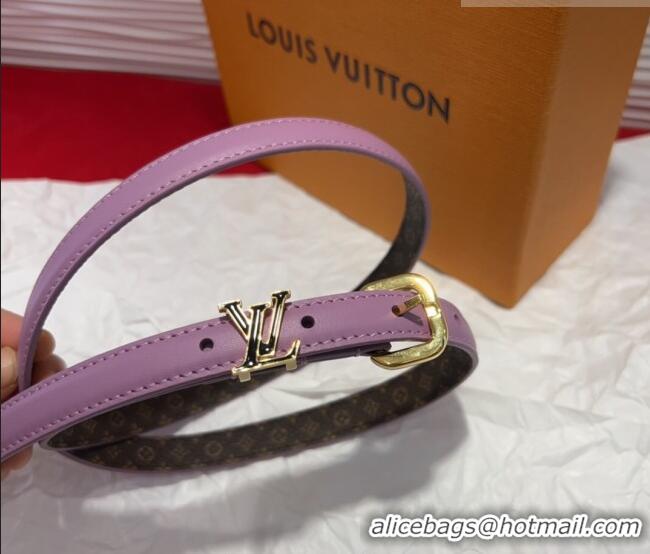 Top Grade Louis Vuitton Darling Ard Belt 1.5cm in Leather LV091201 Purple/Black LV 2025