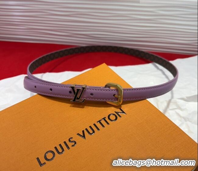 Top Grade Louis Vuitton Darling Ard Belt 1.5cm in Leather LV091201 Purple/Black LV 2025
