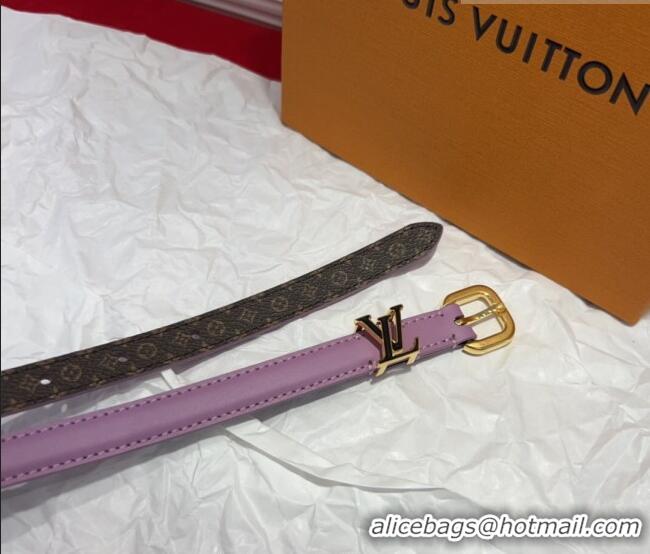Top Grade Louis Vuitton Darling Ard Belt 1.5cm in Leather LV091201 Purple/Black LV 2025