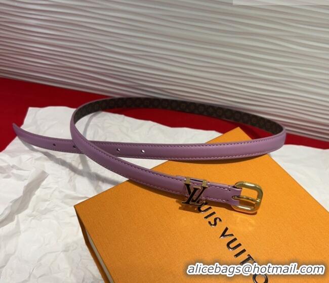 Top Grade Louis Vuitton Darling Ard Belt 1.5cm in Leather LV091201 Purple/Black LV 2025