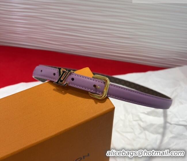 Top Grade Louis Vuitton Darling Ard Belt 1.5cm in Leather LV091201 Purple/Black LV 2025