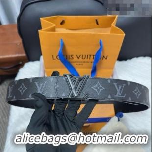 Low Cost Louis Vuitton Monogram Canvas Belt 4cm with LV Buckle M8846 Black 2025