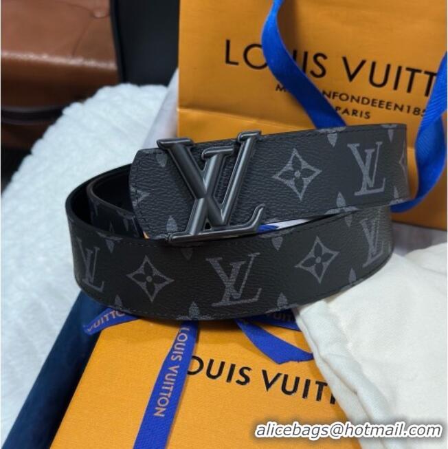 Low Cost Louis Vuitton Monogram Canvas Belt 4cm with LV Buckle M8846 Black 2025