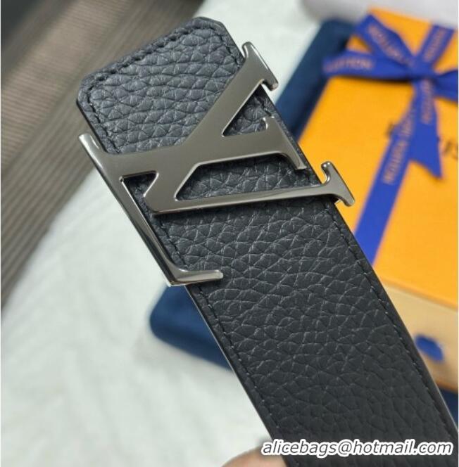 Top Quality Louis Vuitton Reversible Togo Grained Leather Belt 4cm with LV Buckle LV091202 All Black 2025