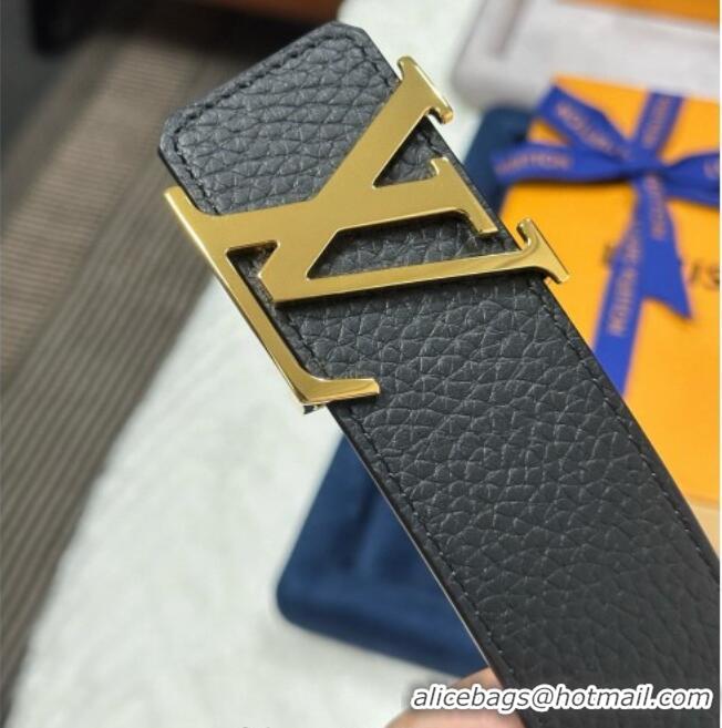 Grade Quality Louis Vuitton Reversible Togo Grained Leather Belt 4cm with LV Buckle LV091202 Black/Gold 2025
