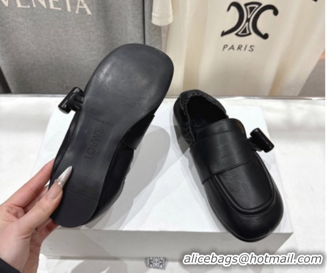 Pretty Style Loewe Toggle Loafers in Shiny Smooth Calfskin Leather Black 2026 0226009