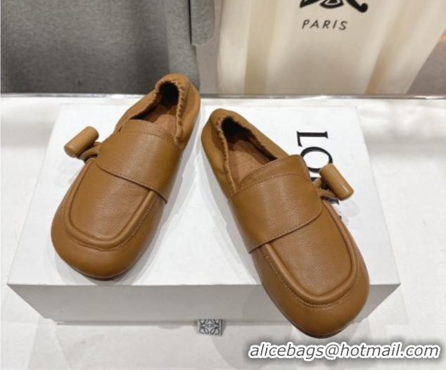 Best Product Loewe Toggle Loafers in Shiny Smooth Calfskin Leather Oak Brown 2026 0226010
