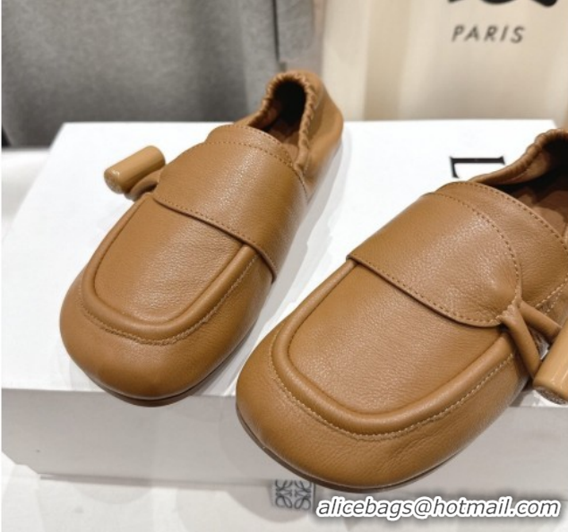 Best Product Loewe Toggle Loafers in Shiny Smooth Calfskin Leather Oak Brown 2026 0226010