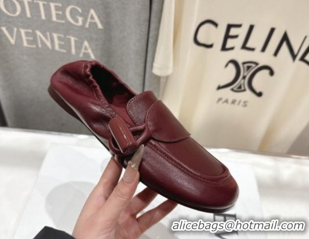 Buy Luxury Loewe Toggle Loafers in Shiny Smooth Calfskin Leather Burnt Red 2026 0226011