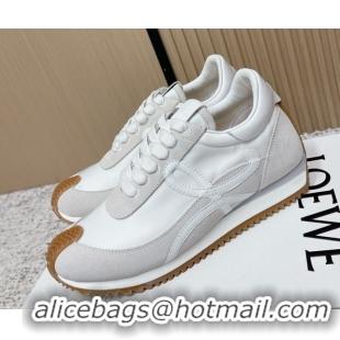 Classic Hot Loewe Flow Runner Sneakers in Nylon and Suede White/Grey 1 2026 0226012