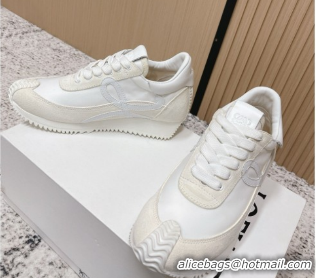 Grade Quality Loewe Flow Runner Sneakers in Nylon and Suede White 2 2026 0226013