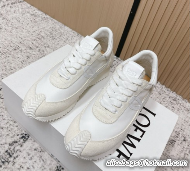 Grade Quality Loewe Flow Runner Sneakers in Nylon and Suede White 2 2026 0226013