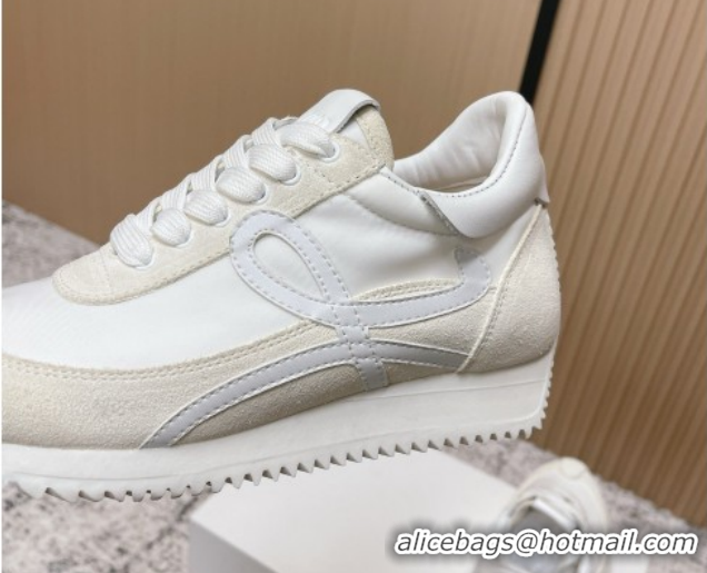 Grade Quality Loewe Flow Runner Sneakers in Nylon and Suede White 2 2026 0226013